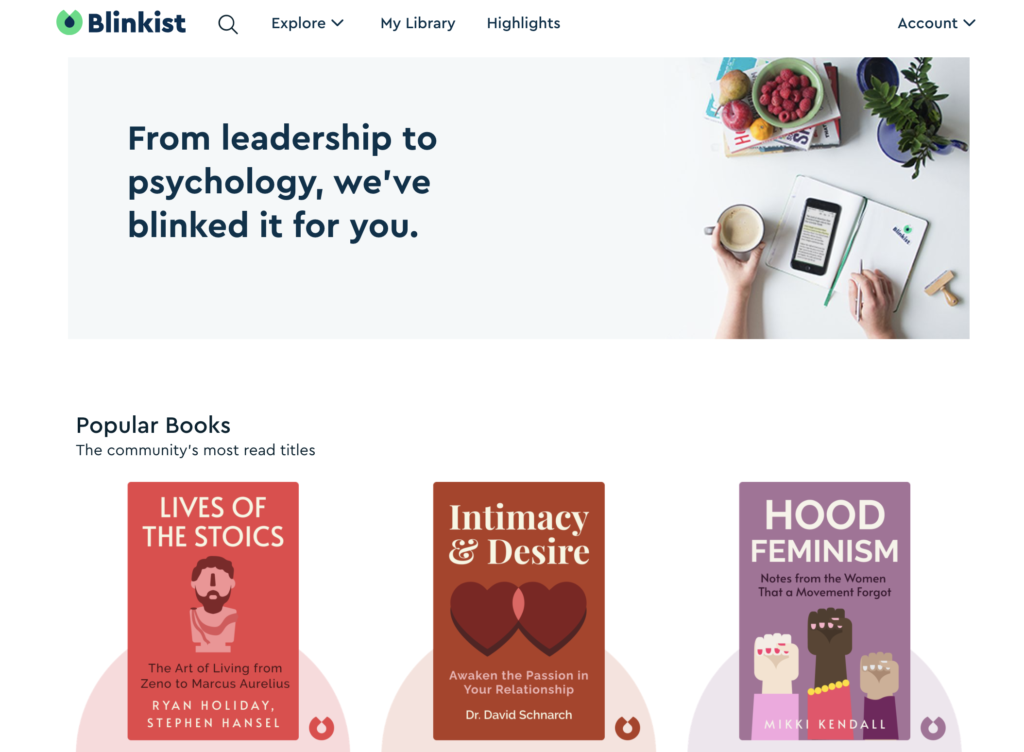 popular book summary in Blinkist